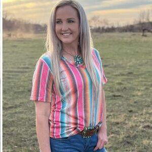 NWT Sterling Kreek Summer Serape Top Western Boutique Small